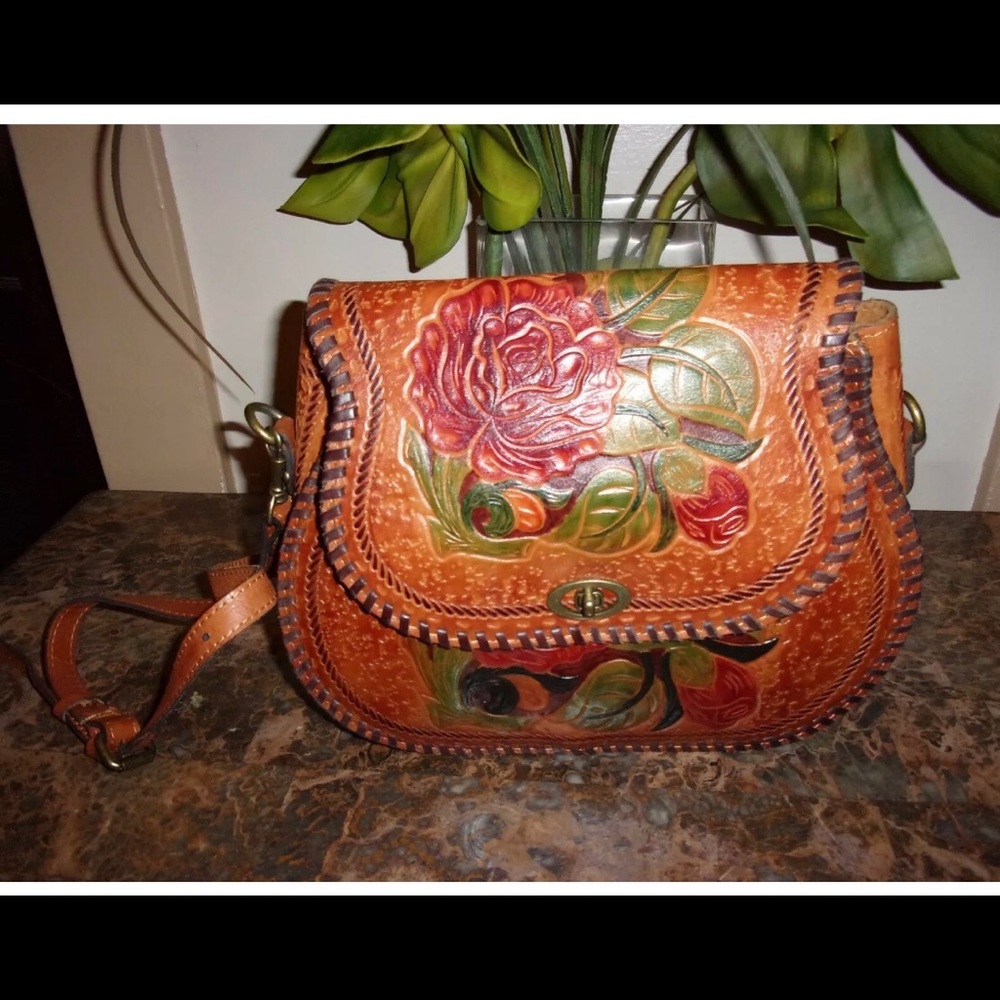 Patricia Nash Arezzo Boho Saddlebag Handpainted